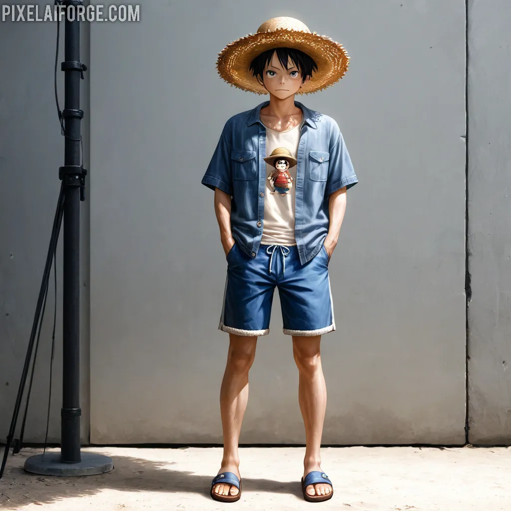 Tropical Beach Vibes: Anime Character in Paradise
