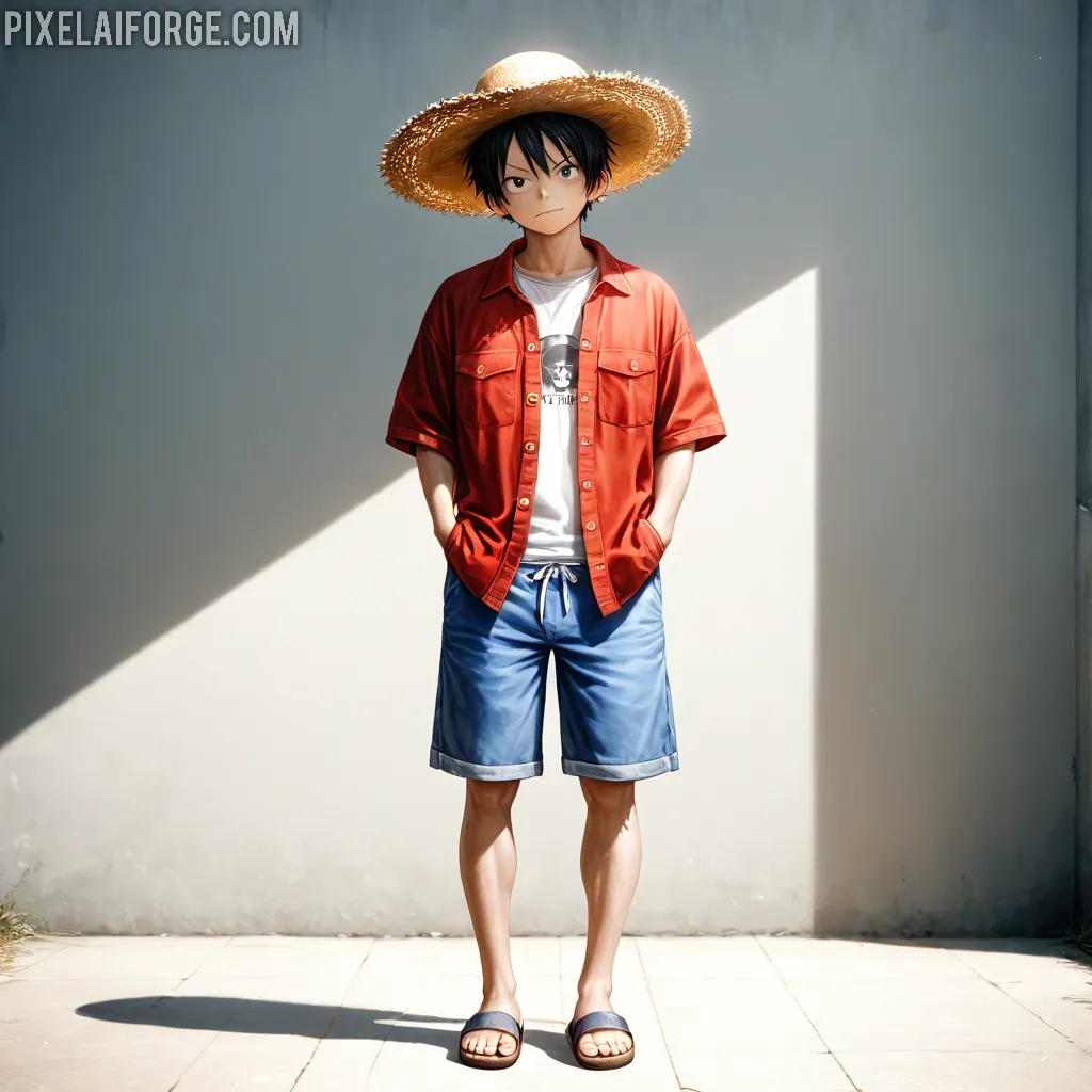 Tropical Beach Vibes: Anime Character in Paradise