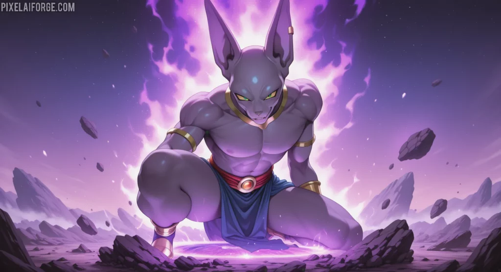 Beerus en Netflix para ver Dragon Ball Super en castellano con doblaje.