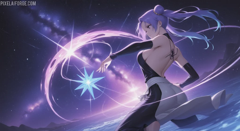 nterfaz holográfica de Crunchyroll Premium para ver anime como Naruto y Bleach en 2025.