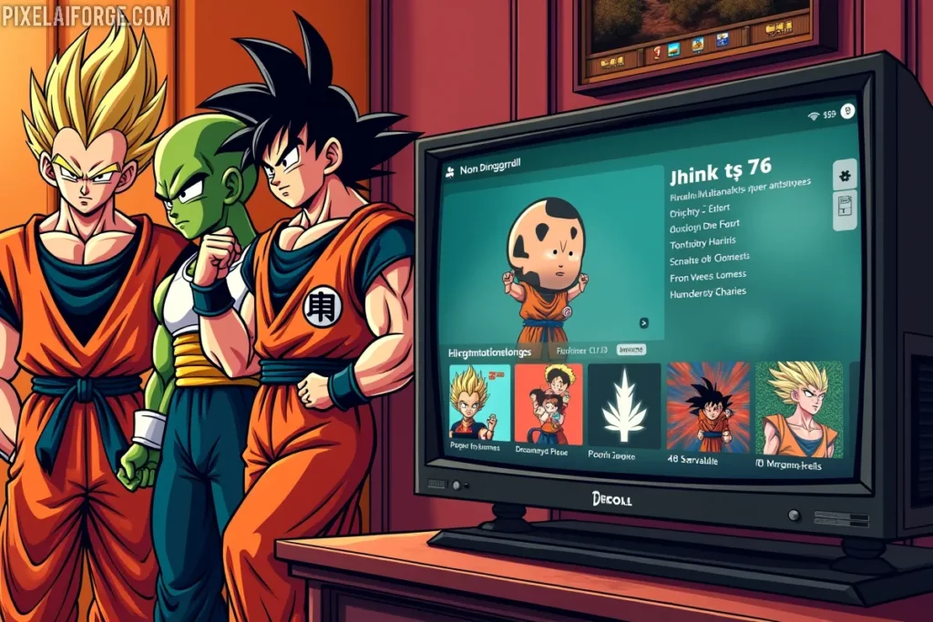 Póster retro de Dragon Ball Z para ver la serie online en Crunchyroll en 2025.