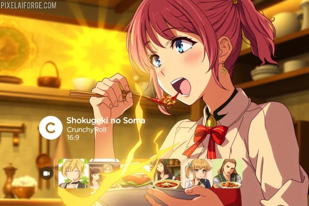 Erina Nakiri con Crunchyroll para ver Shokugeki no Soma online en español.
