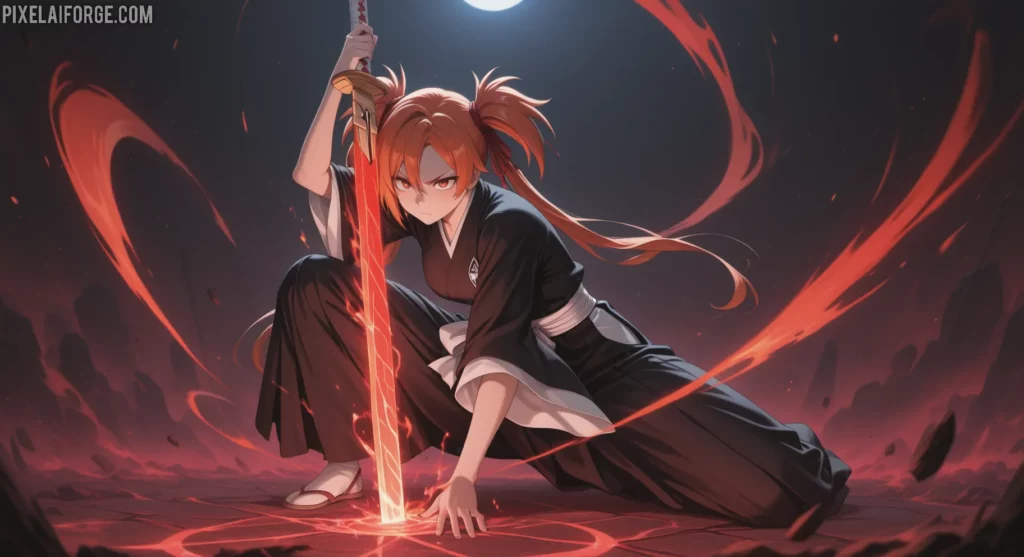 Ichigo en Bankai con Crunchyroll Premium para ver Bleach anime en español.