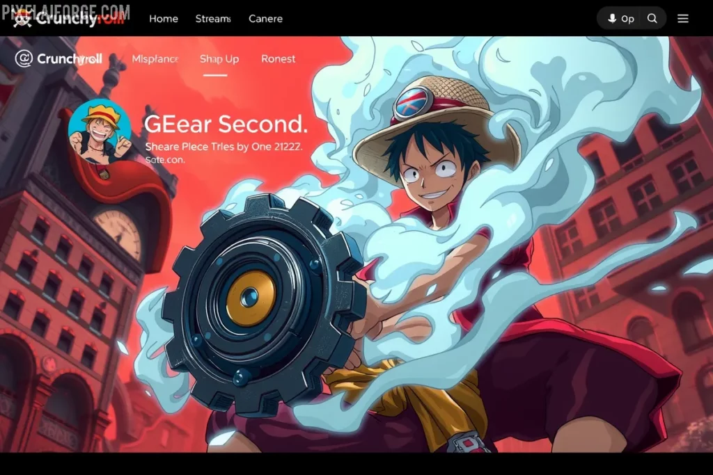 Luffy en Gear Second con Crunchyroll para ver One Piece online en HD.
