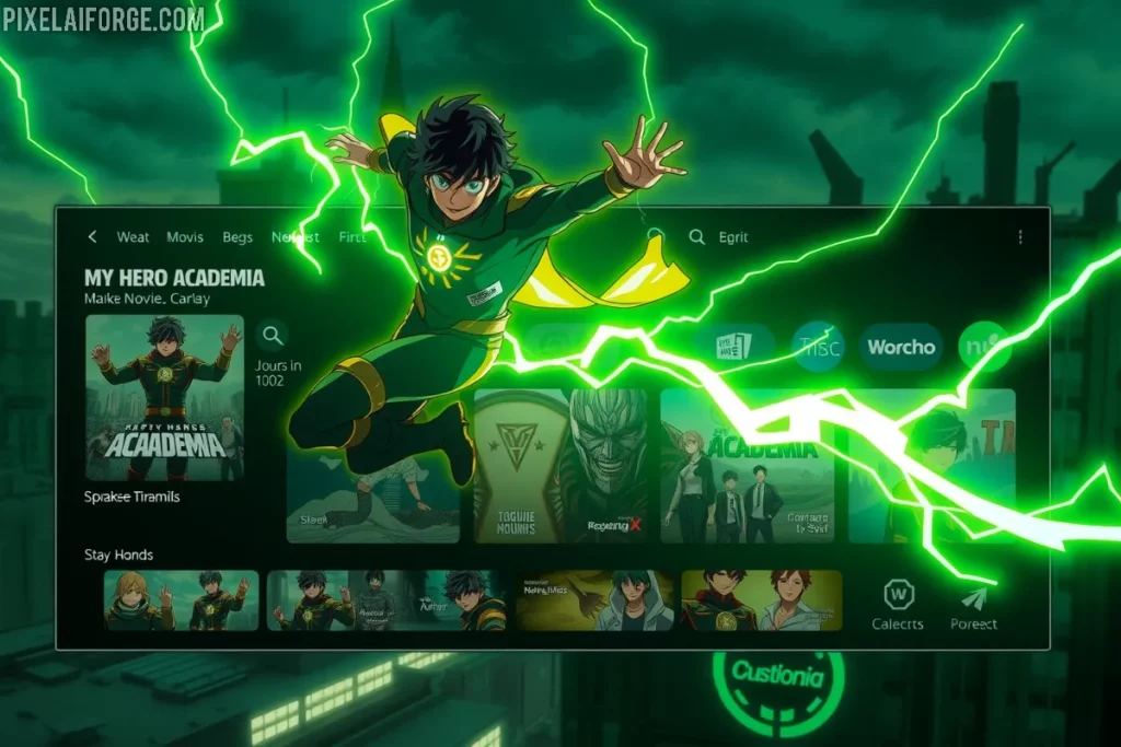 Midoriya Full Cowl con streaming de películas para ver My Hero Academia online.