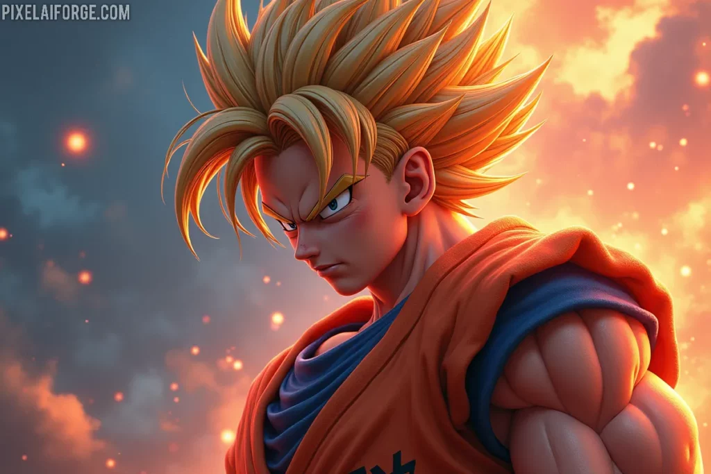 Personaje anime frente a una pantalla de trailers