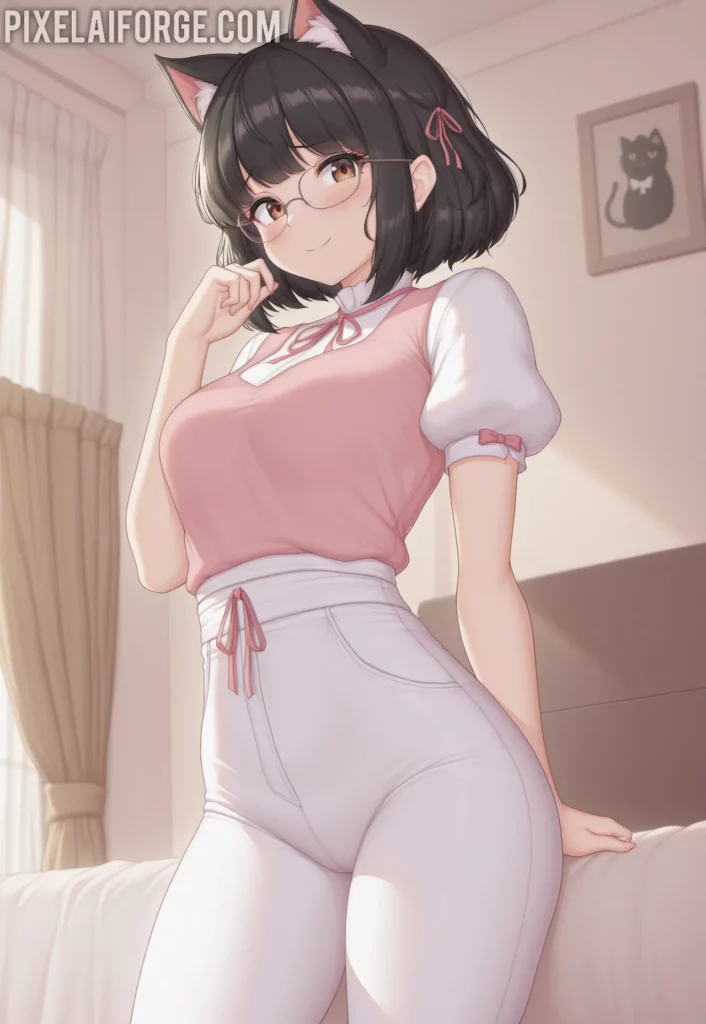 Anime Cat Girl Images: Adorable Moments in Pink Dress