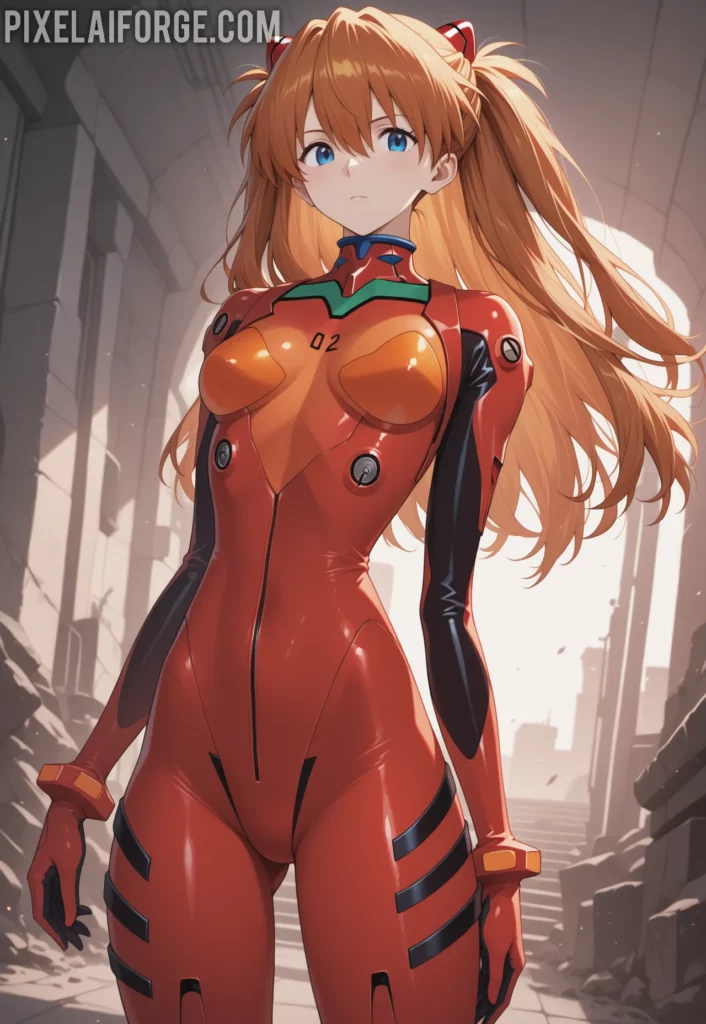 Asuka cosplay featuring her red plugsuit and fiery red hair