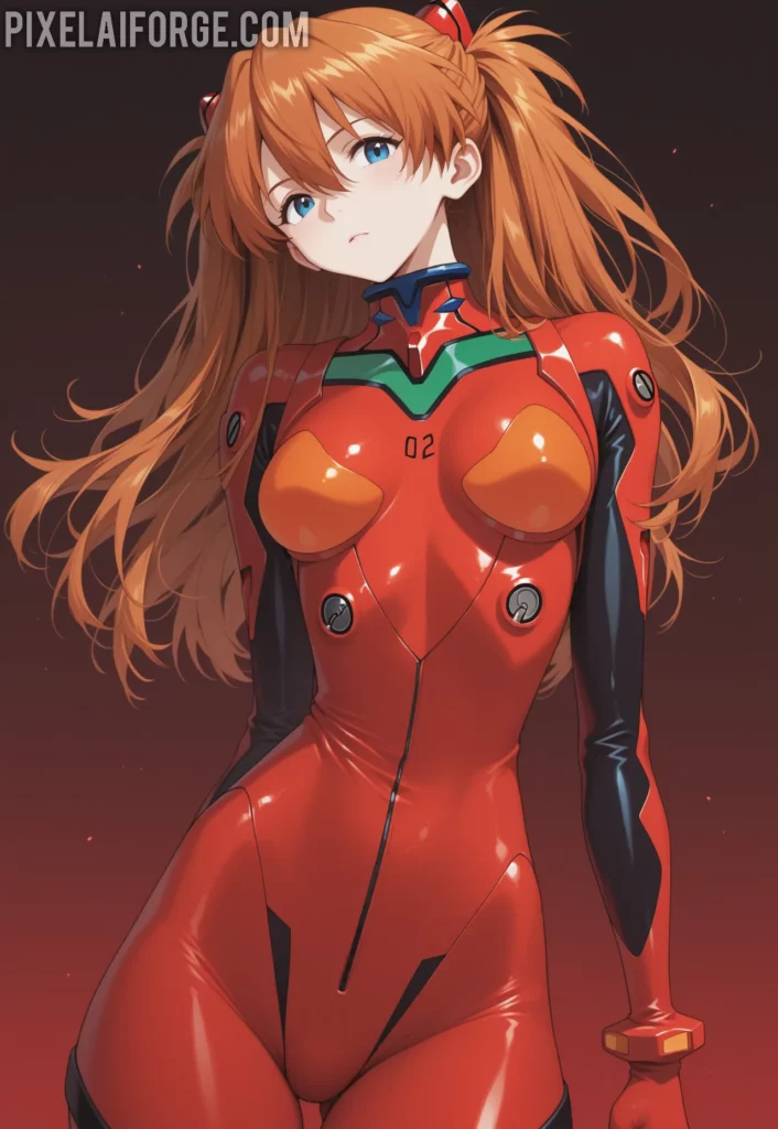 Asuka cosplay featuring her red plugsuit and fiery red hair