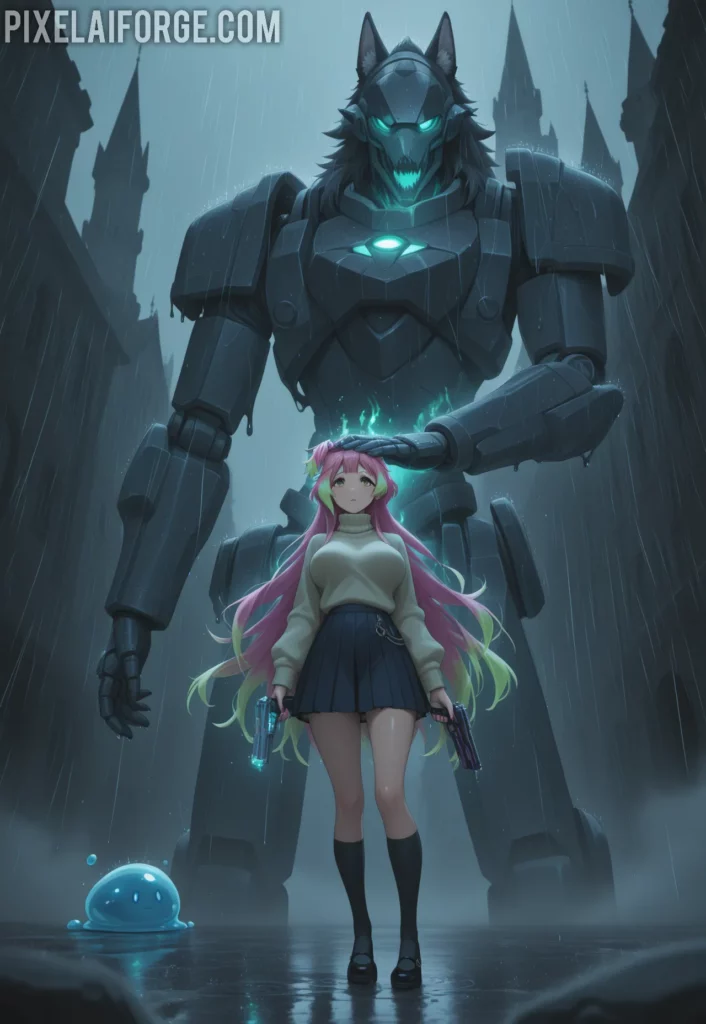 Kaelith in the Rainy Alley