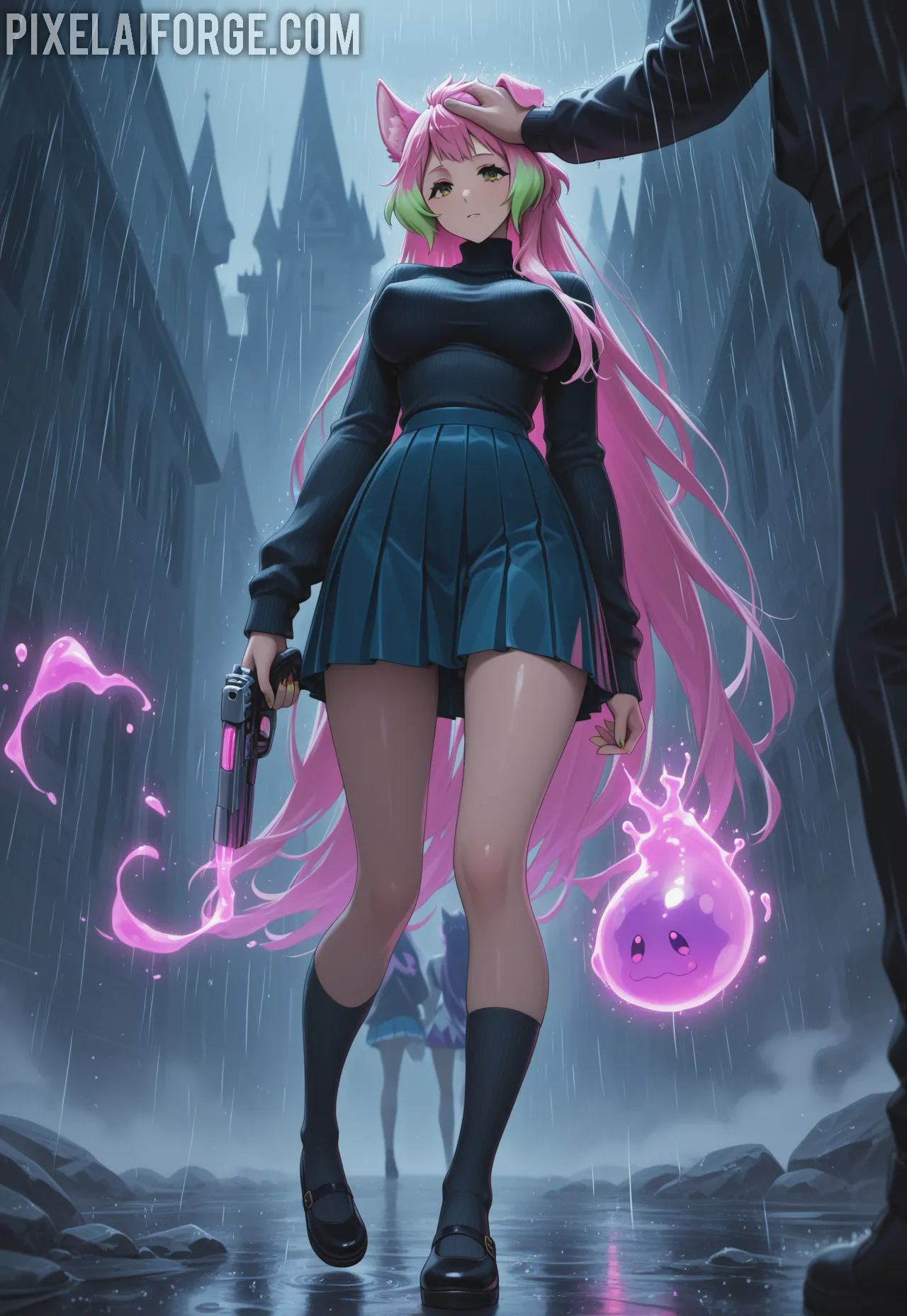 Kaelith in the Rainy Alley