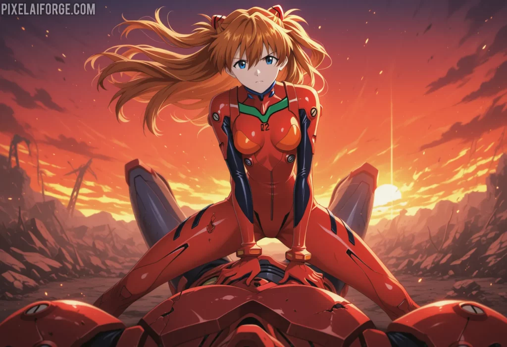 Kaida atop the Mech