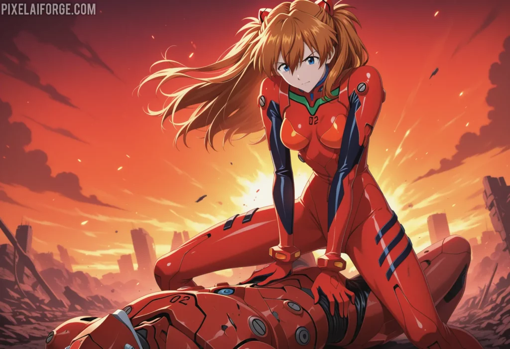 Kaida atop the Mech