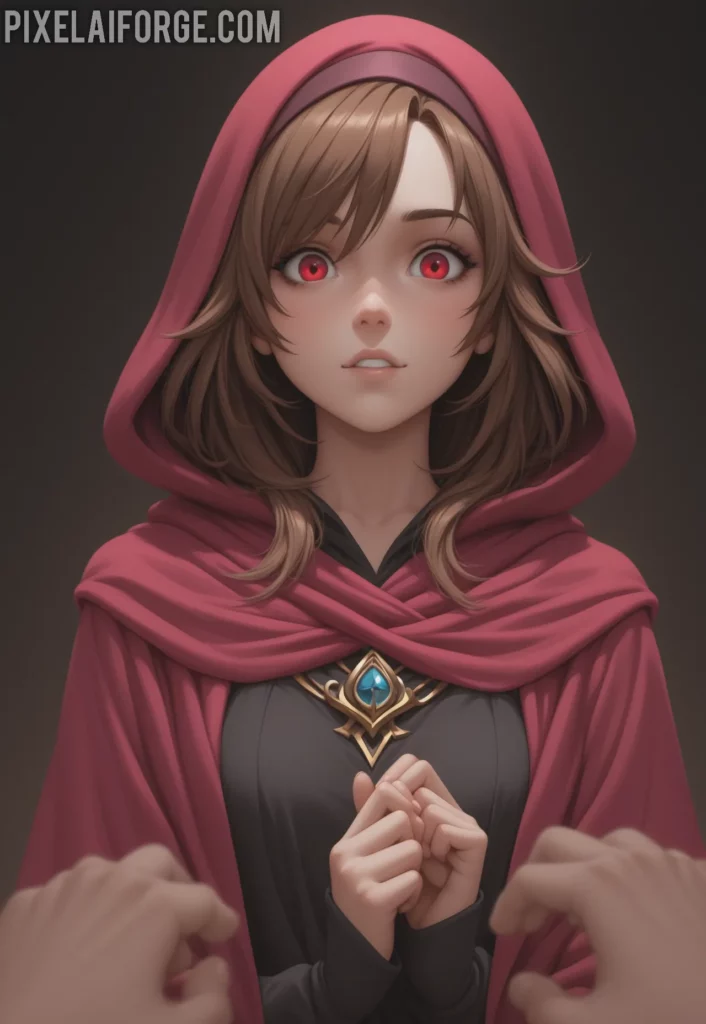 Lyra in the Hooded Cloak