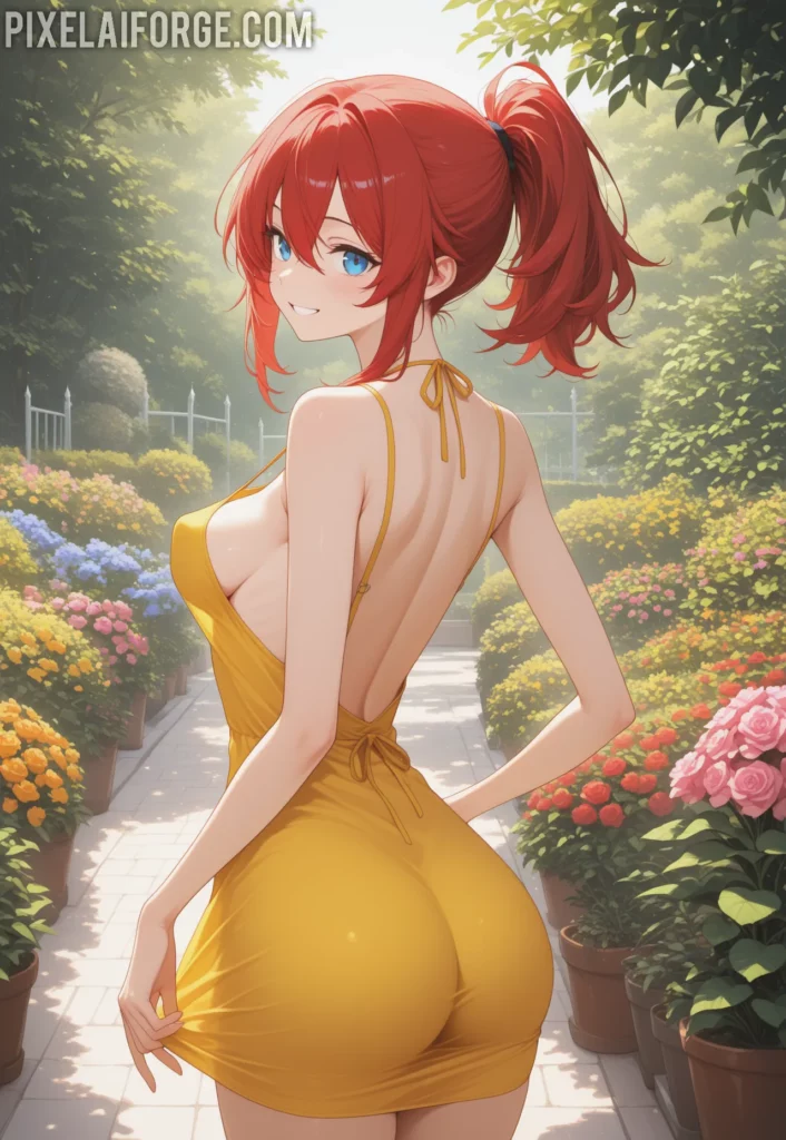 Seraphina in the Sunlit Garden