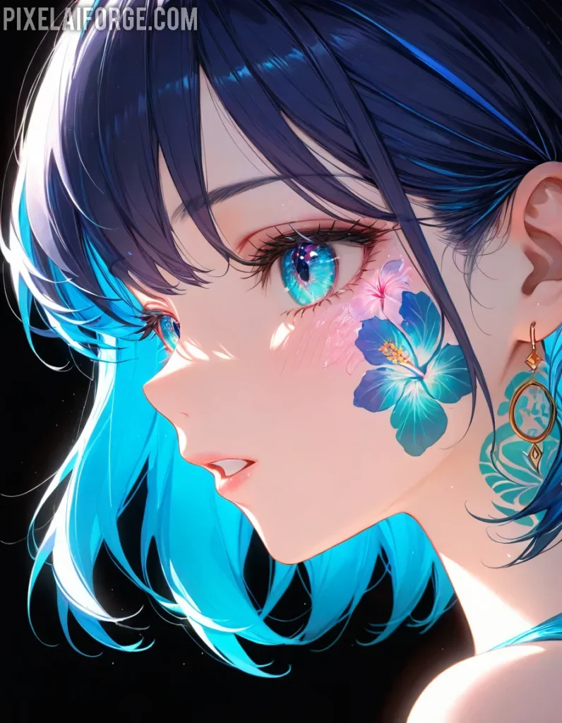 Belleza anime chica tropical