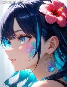Belleza anime chica tropical