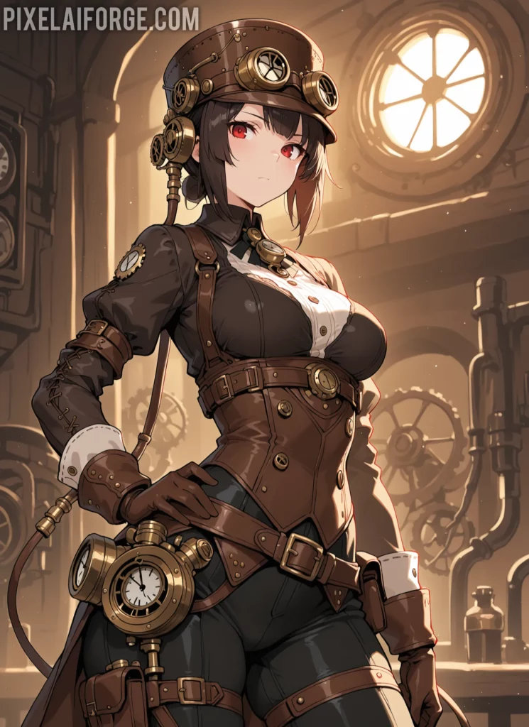 Mejores imágenes anime steampunk creadas IA 2025 – Arte futurista y creativo
