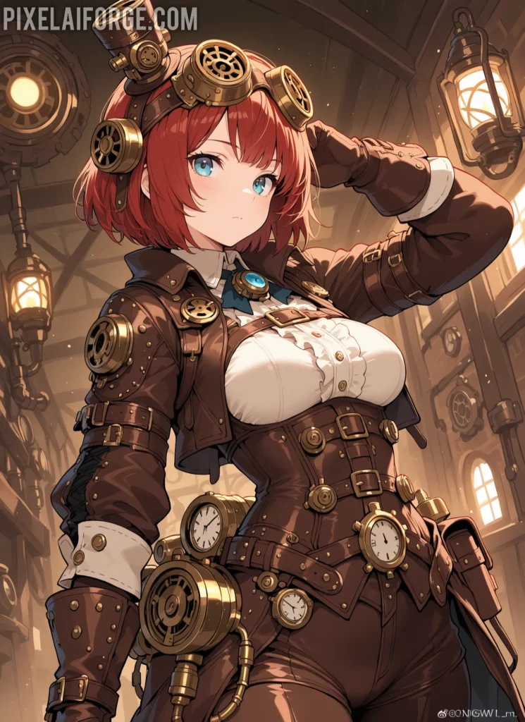 Mejores imágenes anime steampunk creadas IA 2025 – Arte futurista y creativo