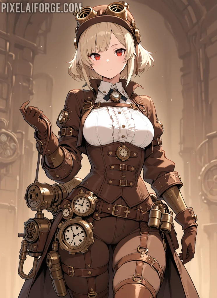 Mejores imágenes anime steampunk creadas IA 2025 – Arte futurista y creativo