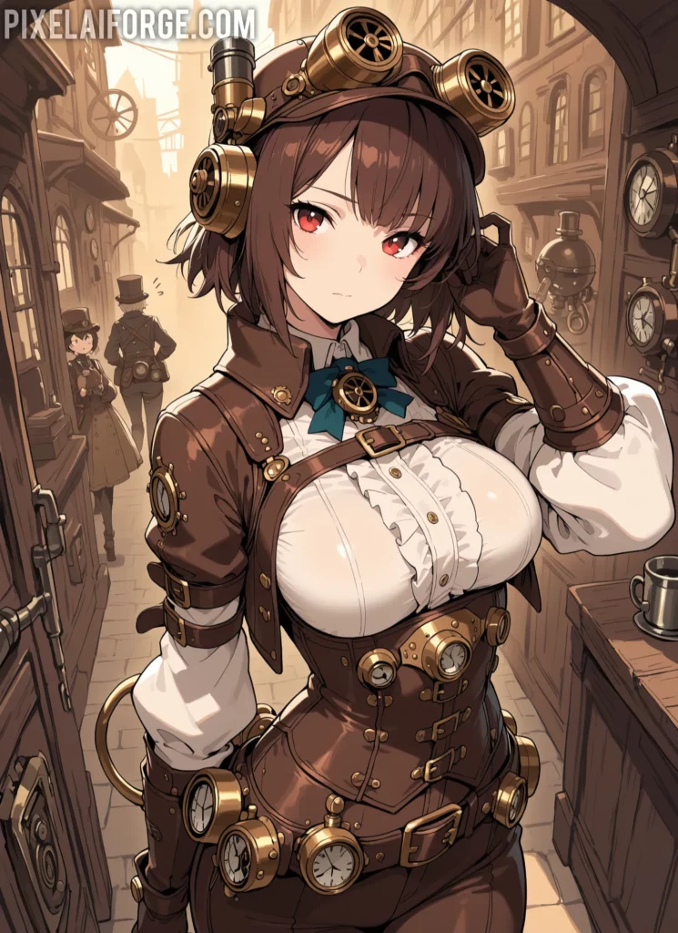 Galería de las Mejores imágenes anime steampunk creadas IA 2025