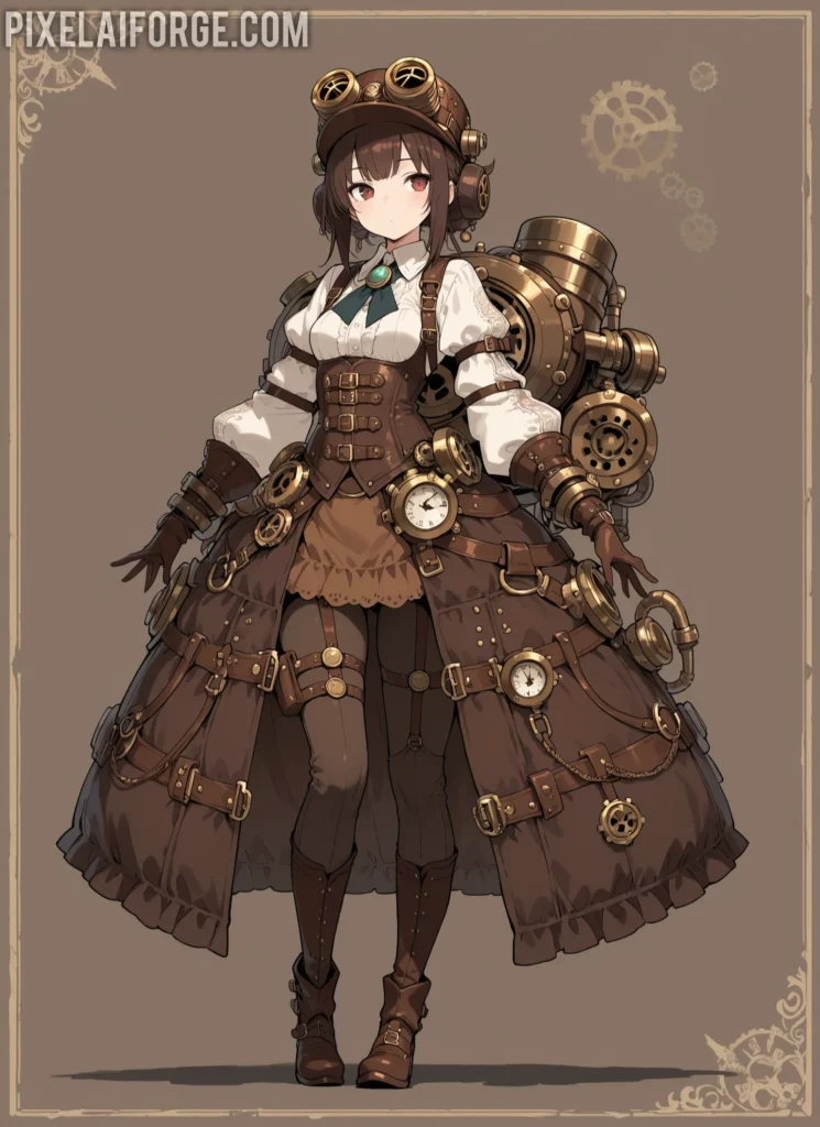 Mejores imágenes anime steampunk creadas IA 2025 – Arte futurista y creativo