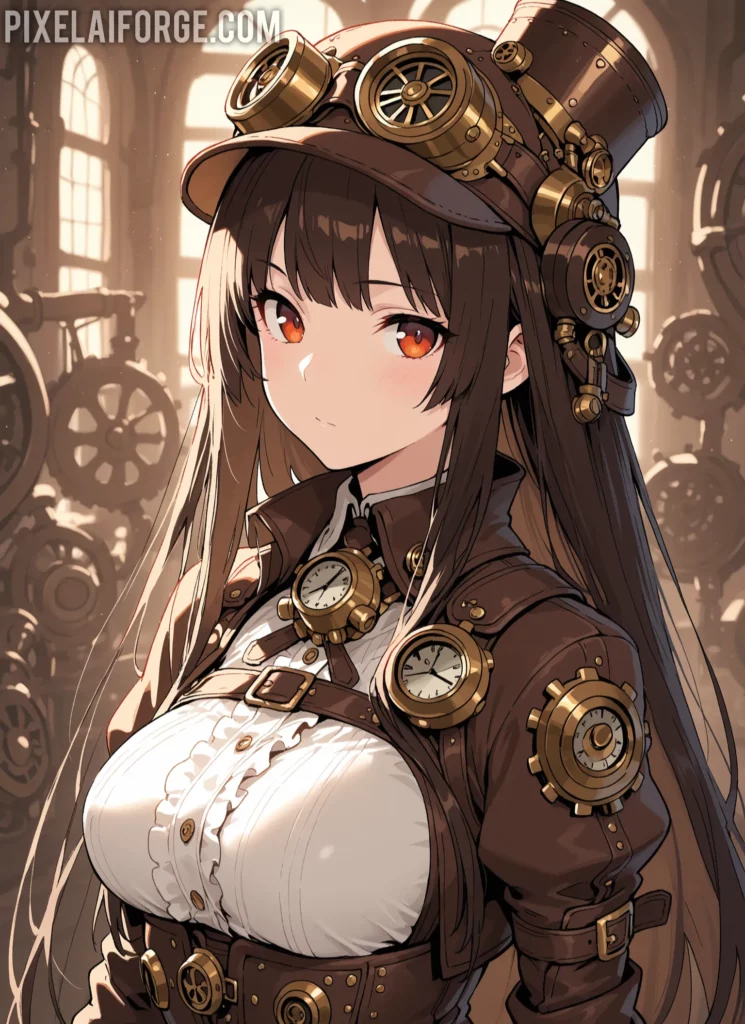 Mejores imágenes anime steampunk creadas IA 2025 – Arte futurista y creativo