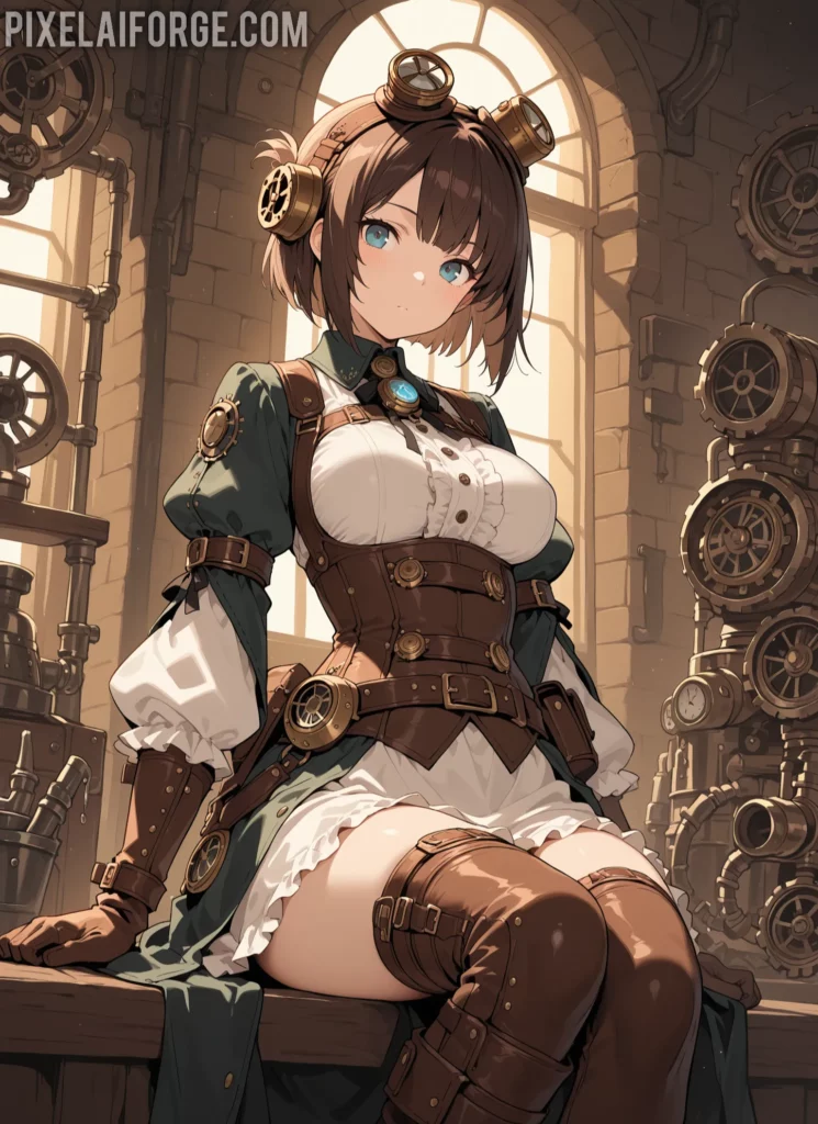 Mejores imágenes anime steampunk creadas IA 2025 – Arte futurista y creativo