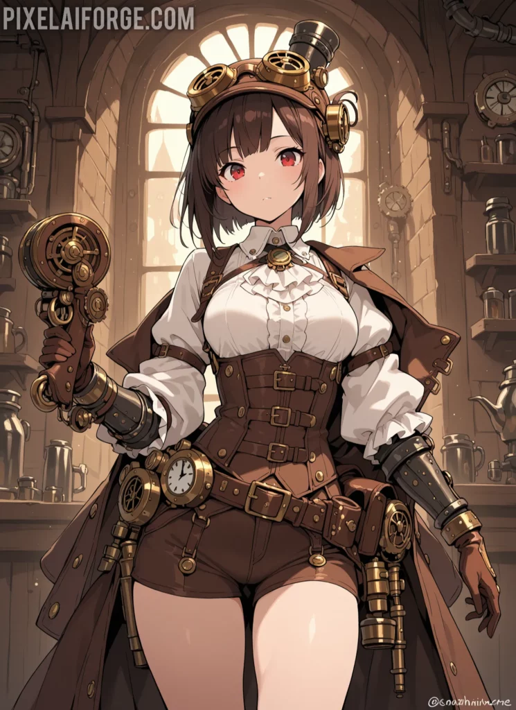 Mejores imágenes anime steampunk creadas IA 2025 – Arte futurista y creativo