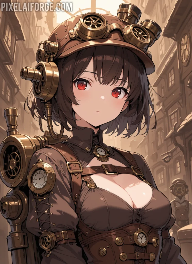 Mejores imágenes anime steampunk creadas IA 2025 – Arte futurista y creativo