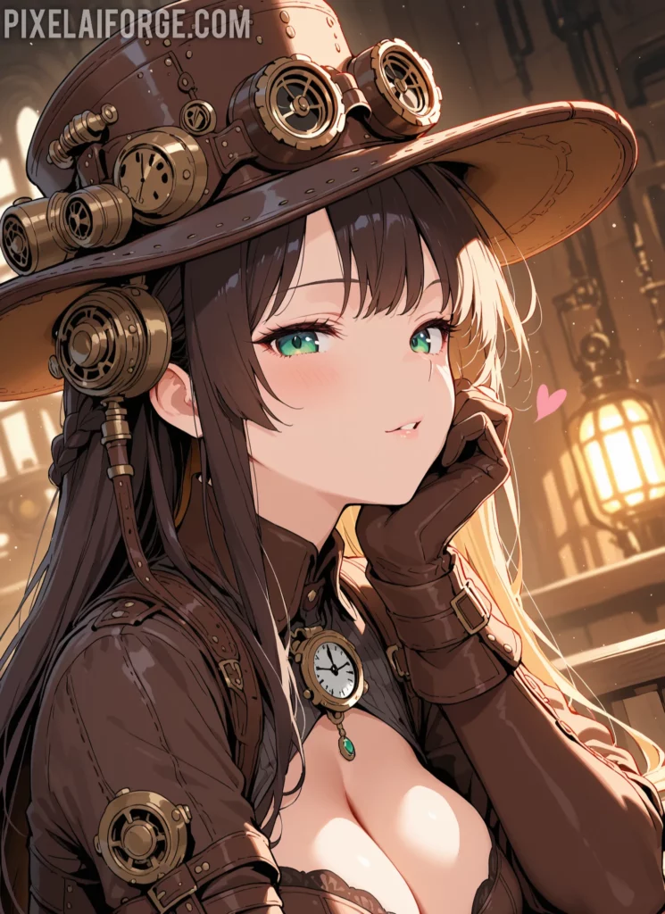 Las mejores imágenes steampunk anime creadas con IA: arte retrofuturista en su máxima expresión