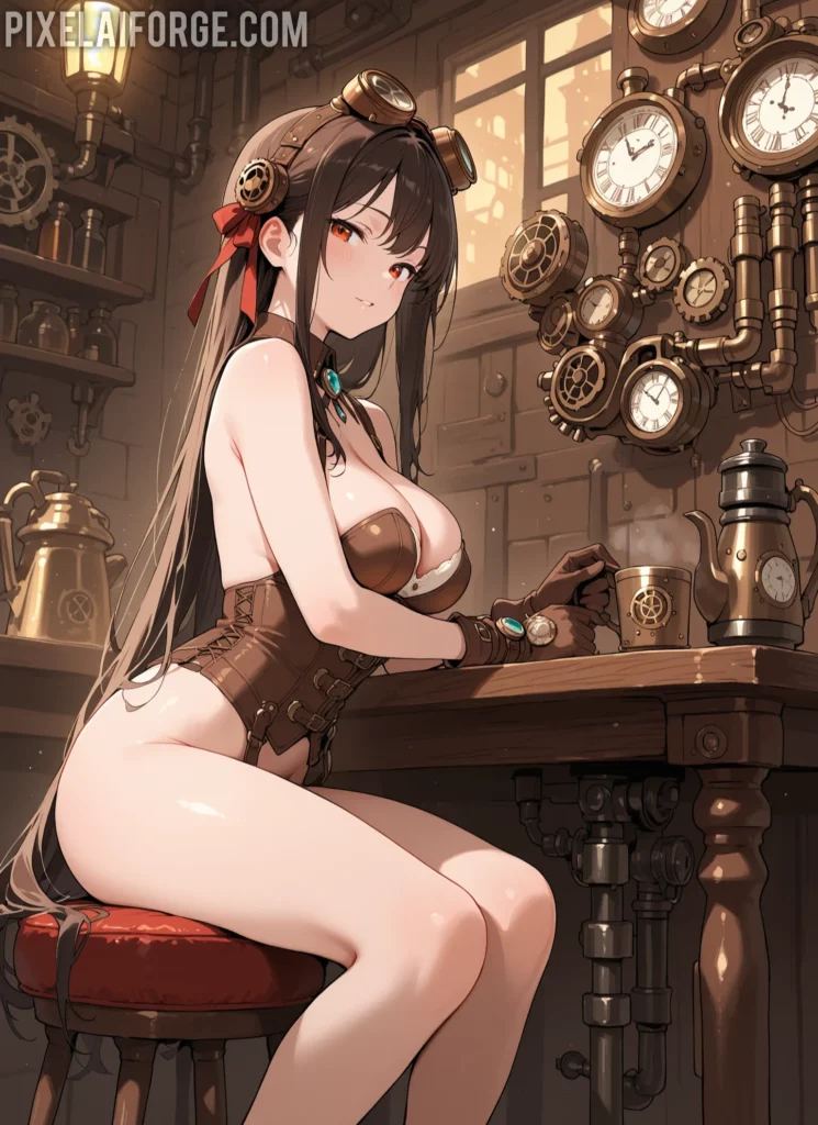 Las mejores imágenes steampunk anime creadas con IA: arte retrofuturista en su máxima expresión