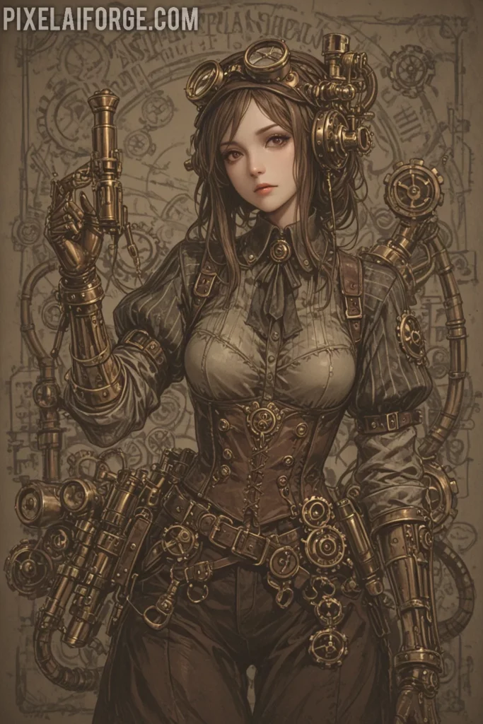 Orígenes steampunk y su conexión con el arte anime e inteligencia artificial