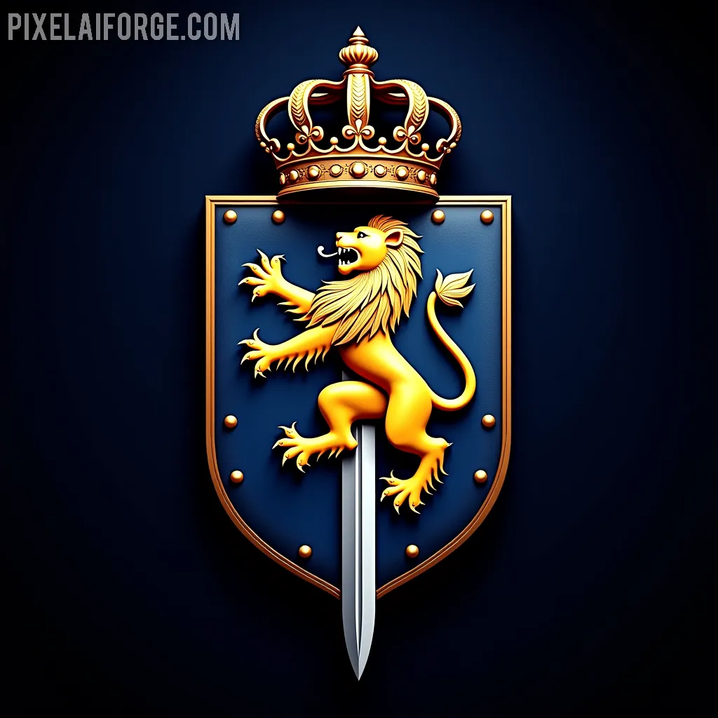 Escudo Familiar heráldico con estilo medieval