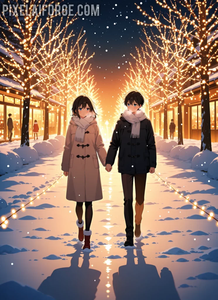 mejores prompt para crear imágenes anime navideños