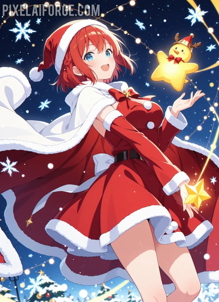 mejores prompt para crear imágenes anime navideños