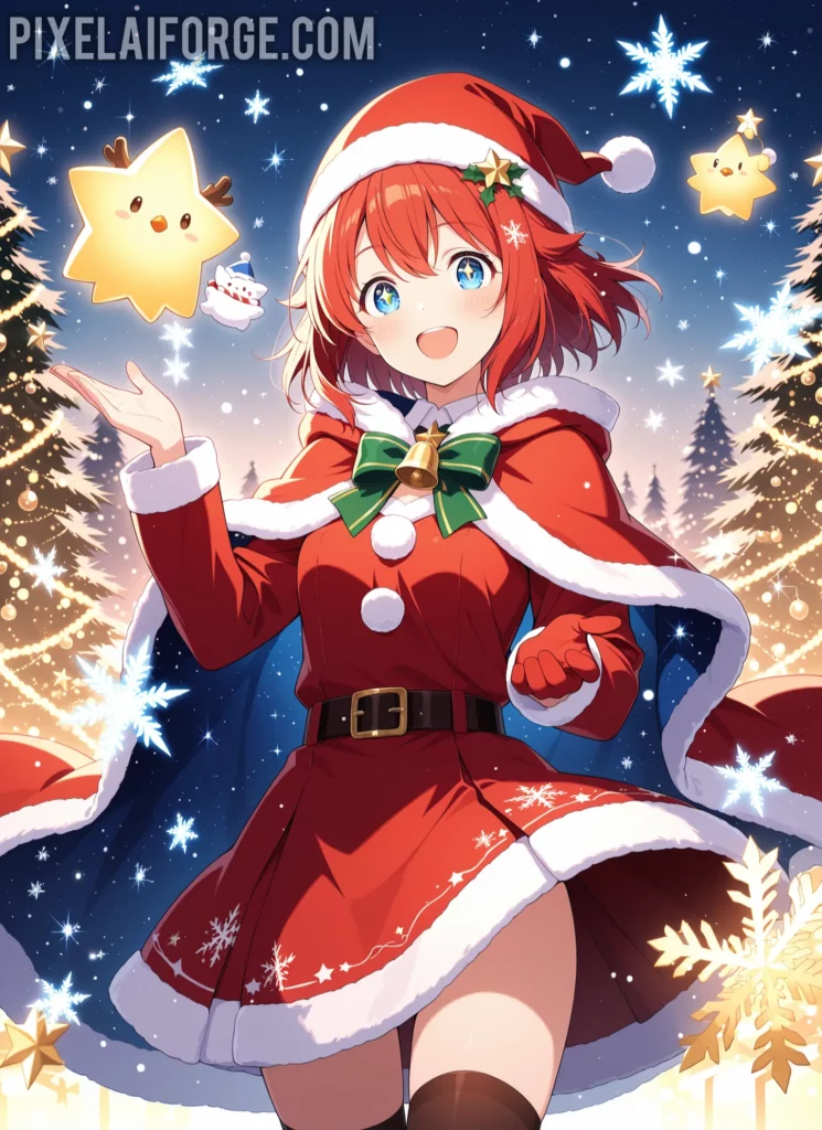 mejores prompt para crear imágenes anime navideños