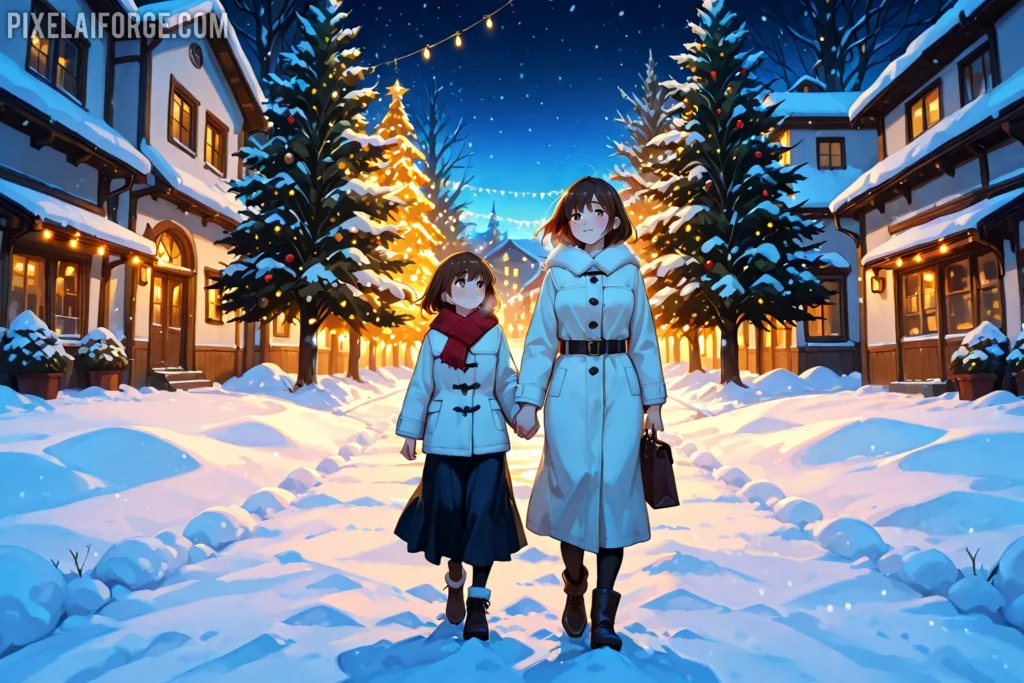 mejores prompt para crear imágenes anime navideños