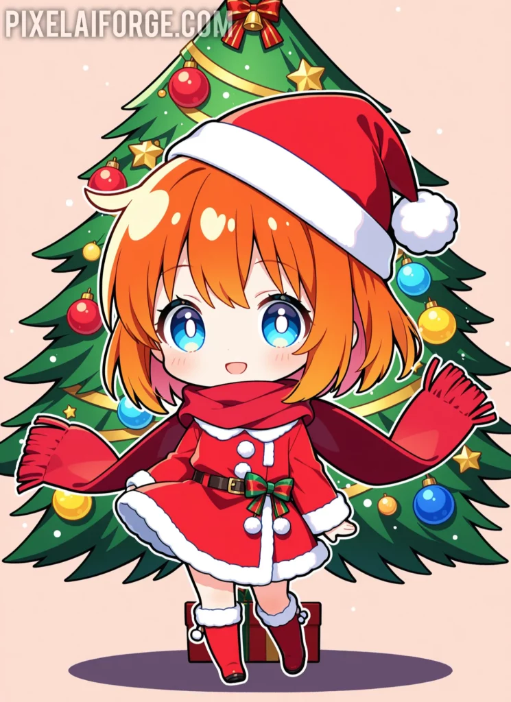 mejores prompt para crear imágenes anime navideños