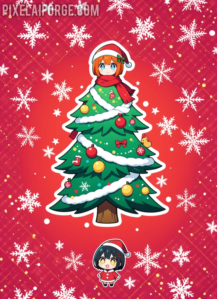 mejores prompt para crear imágenes anime navideños