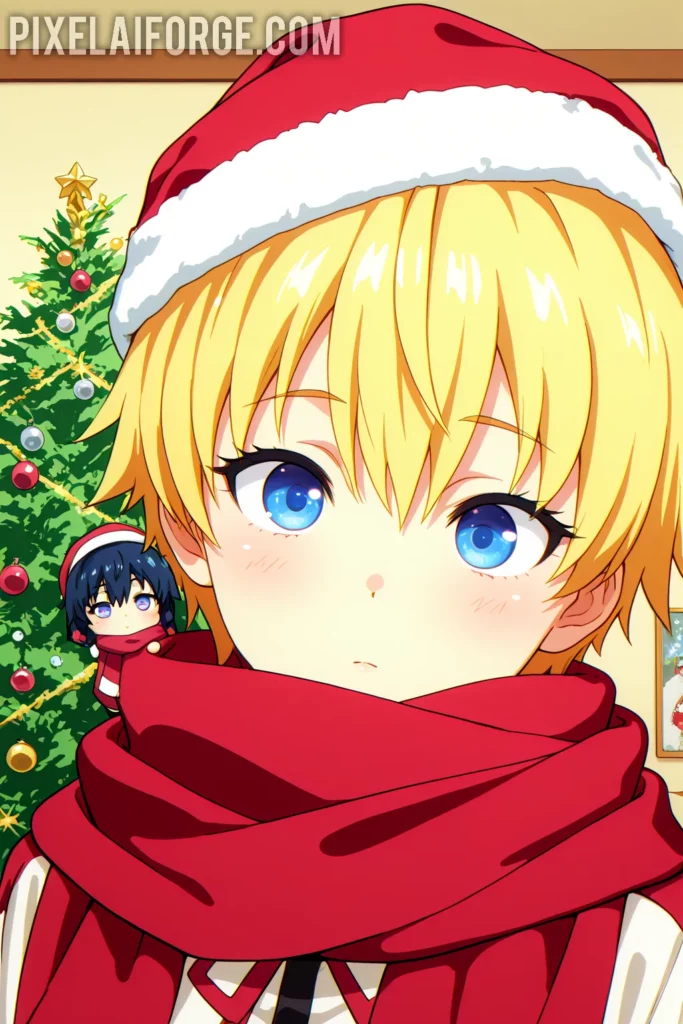 mejores prompt para crear imágenes anime navideños